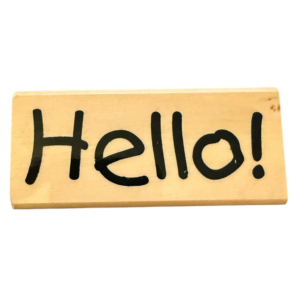 Anita's Hello! Large Wood Mounted Rubber Stamp